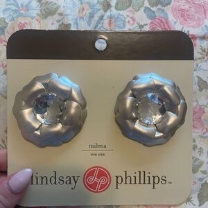 Lindsay Phillips Silver Flower Shoe Clips